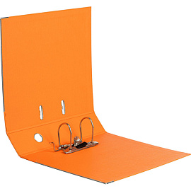 Папка-регистратор Комус Стандарт 75 мм оранжевая бумвинил с защитным уголком