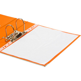 Папка-регистратор Комус Стандарт 75 мм оранжевая бумвинил с защитным уголком