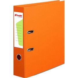 Папка-регистратор Комус Стандарт 75 мм оранжевая бумвинил с защитным уголком