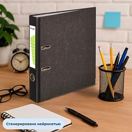 Папка-регистратор Комус 50 мм чёрная бумага с защитным уголком