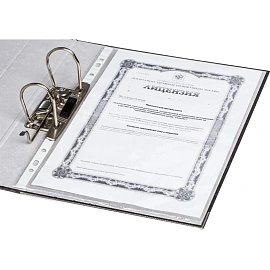 Папка-регистратор Комус 75 мм чёрная бумага с защитным уголком