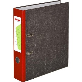 Папка-регистратор Комус 75 мм чёрная/красная бумага с защитным уголком