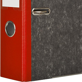 Папка-регистратор Комус 75 мм чёрная/красная бумага с защитным уголком