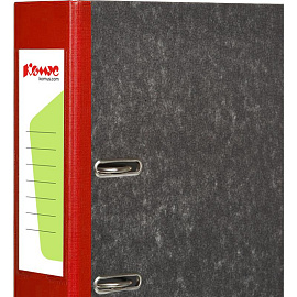 Папка-регистратор Комус 75 мм чёрная/красная бумага с защитным уголком