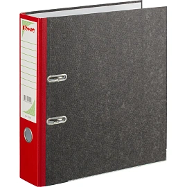 Папка-регистратор Комус 75 мм чёрная/красная бумага с защитным уголком