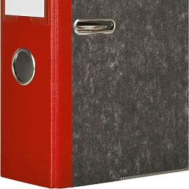 Папка-регистратор Комус 75 мм чёрная/красная бумага с защитным уголком