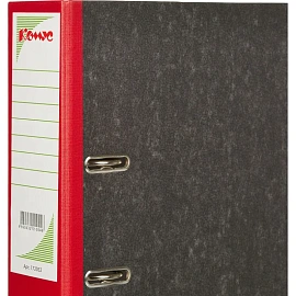 Папка-регистратор Комус 75 мм чёрная/красная бумага с защитным уголком