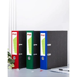 Папка-регистратор Комус 75 мм чёрная/красная бумага с защитным уголком