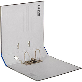 Папка-регистратор Комус 75 мм чёрная/синяя бумага с защитным уголком