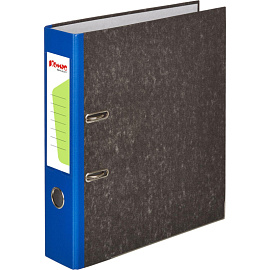 Папка-регистратор Комус 75 мм чёрная/синяя бумага с защитным уголком