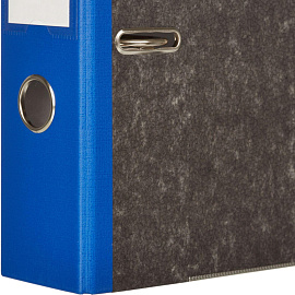Папка-регистратор Комус 75 мм чёрная/синяя бумага с защитным уголком