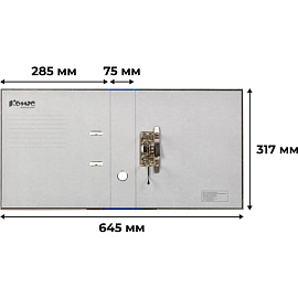 Папка-регистратор Комус 75 мм чёрная/синяя бумага с защитным уголком