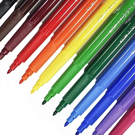 Фломастеры Koh-i-Noor Zoo 12 цветов с вентилируемыми колпачками смываемые