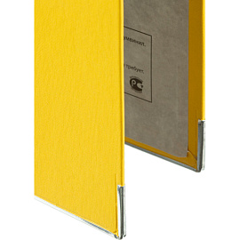 Папка-регистратор Комус Экономи 50 мм жёлтая бумвинил/бумага с защитным уголком