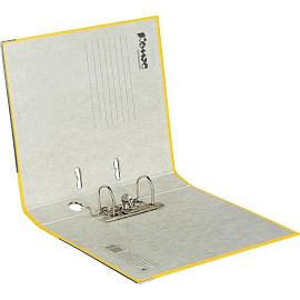 Папка-регистратор Комус Экономи 50 мм жёлтая бумвинил/бумага с защитным уголком