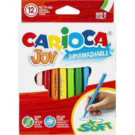Фломастеры Carioca Joy 12 цветов с вентилируемыми колпачками смываемые