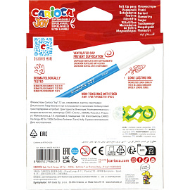 Фломастеры Carioca Joy 12 цветов с вентилируемыми колпачками смываемые фото Фломастеры Carioca Joy 12 цветов с вентилируемыми колпачками смываемые