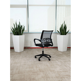 Кресло офисное Easy Chair 396 LT серое/черное (сетка/ткань, пластик)