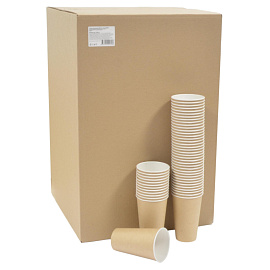 Стакан одноразовый бумажный 400/530 мл крафт (1000 штук в упаковке)