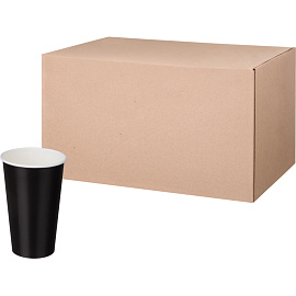 Стакан одноразовый бумажный 400/530 мл чёрный (1000 штук в упаковке)