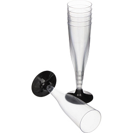 Бокал одноразовый для шампанского пластиковый 150 мл прозрачный 6 штук в упаковке