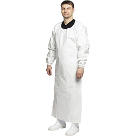 Фартук защитный КЩС Робин 2 полиуретановый белый 0.15 мм с рукавами