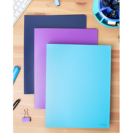 Скоросшиватель пластиковый с пружинным механизмом Комус А4 до 150 листов синий (толщина обложки 0.8 мм)