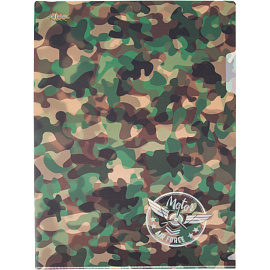 Папка уголок №1 School Military А4 пластиковая 180 мкм зеленая (2 штуки в упаковке)