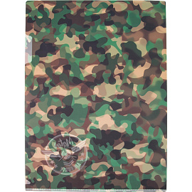 Папка уголок №1 School Military А4 пластиковая 180 мкм зеленая (2 штуки в упаковке)