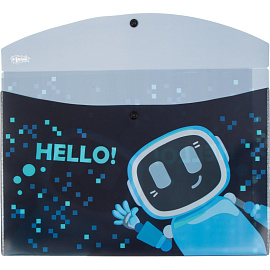 Папка-конверт на кнопке №1 School Robot Hello А5 180 мкм (2 штуки в упаковке)