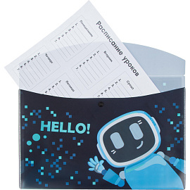 Папка-конверт на кнопке №1 School Robot Hello А5 180 мкм (2 штуки в упаковке)