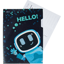 Папка уголок №1 School Robot Hello А4 пластиковая (2 штуки в упаковке)