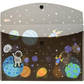 Папка-конверт на кнопке №1 School Space Time А5 черная 180 мкм (2 штуки в упаковке)