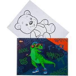 Папка-конверт на zip-молнии №1 School Динозавр B5 200 мкм