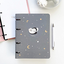 Тетрадь на кольцах со сменным блоком Be Smart Mur-Mur А5 120 листов с рисунком в клетку с перфорацией, матовая ламинация