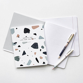 Тетрадь общая Be Different Terrazzo А5 48 листов в клетку на скрепке (обложка с рисунком, матовая ламинация) фото Тетрадь общая Be Different Terrazzo А5 48 листов в клетку на скрепке (обложка с рисунком, матовая ламинация)