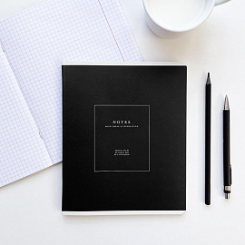 Тетрадь общая Be Smart Notes А5 48 листов в клетку на скрепке (обложка черная, матовая ламинация)