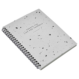 Бизнес-тетрадь Be Smart Terrazzo А5 96 листов разноцветная в клетку на спирали