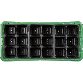 Кассета для рассады на 18 ячеек InGreen зелёная (45.5x21.5x13 см)