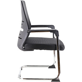 Конференц-кресло Everprof Visit черное/хром (сетка/ткань, металл хромированный)