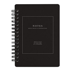 Блокнот Be Smart Notes 100х140 мм 120 листов черный в клетку на спирали