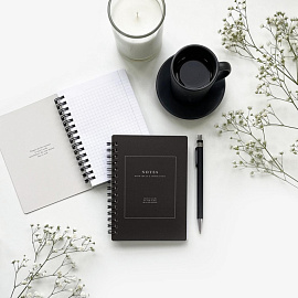 Блокнот Be Smart Notes 100х140 мм 120 листов черный в клетку на спирали