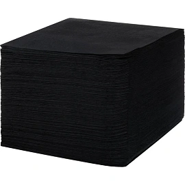 Салфетки бумажные 1-слойные 33х33 см чёрные (300 листов в пачке)