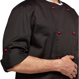 Китель поварской у23-КУ плюс мужской чёрный с длинным рукавом (размер 52-54, рост 170-176) фото Китель поварской у23-КУ плюс мужской чёрный с длинным рукавом (размер 52-54, рост 170-176)