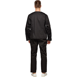 Китель поварской у23-КУ плюс мужской чёрный с длинным рукавом (размер 48-50, рост 182-188) фото Китель поварской у23-КУ плюс мужской чёрный с длинным рукавом (размер 48-50, рост 182-188)