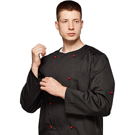 Китель поварской у23-КУ плюс мужской чёрный с длинным рукавом (размер 64-66, рост 182-188) фото Китель поварской у23-КУ плюс мужской чёрный с длинным рукавом (размер 64-66, рост 182-188)