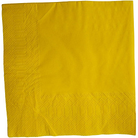 Салфетки бумажные 2-слойные 33x33 см жёлтые (200 листов в пачке)