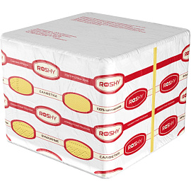 Салфетки бумажные 2-слойные 33x33 см жёлтые (200 листов в пачке)