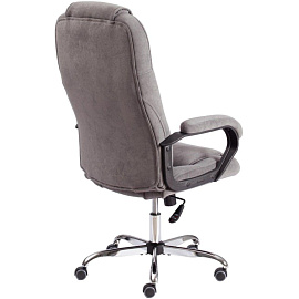 Кресло для руководителя Easy Chair Priority серое (флок, металл)