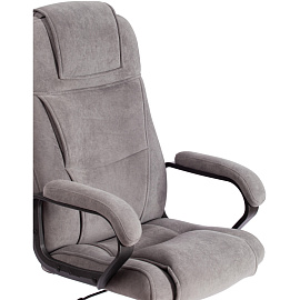 Кресло для руководителя Easy Chair Priority серое (флок, металл)